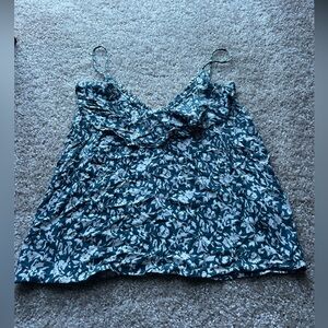 Abercrombie Fitch Floral Blue and White Women's Top